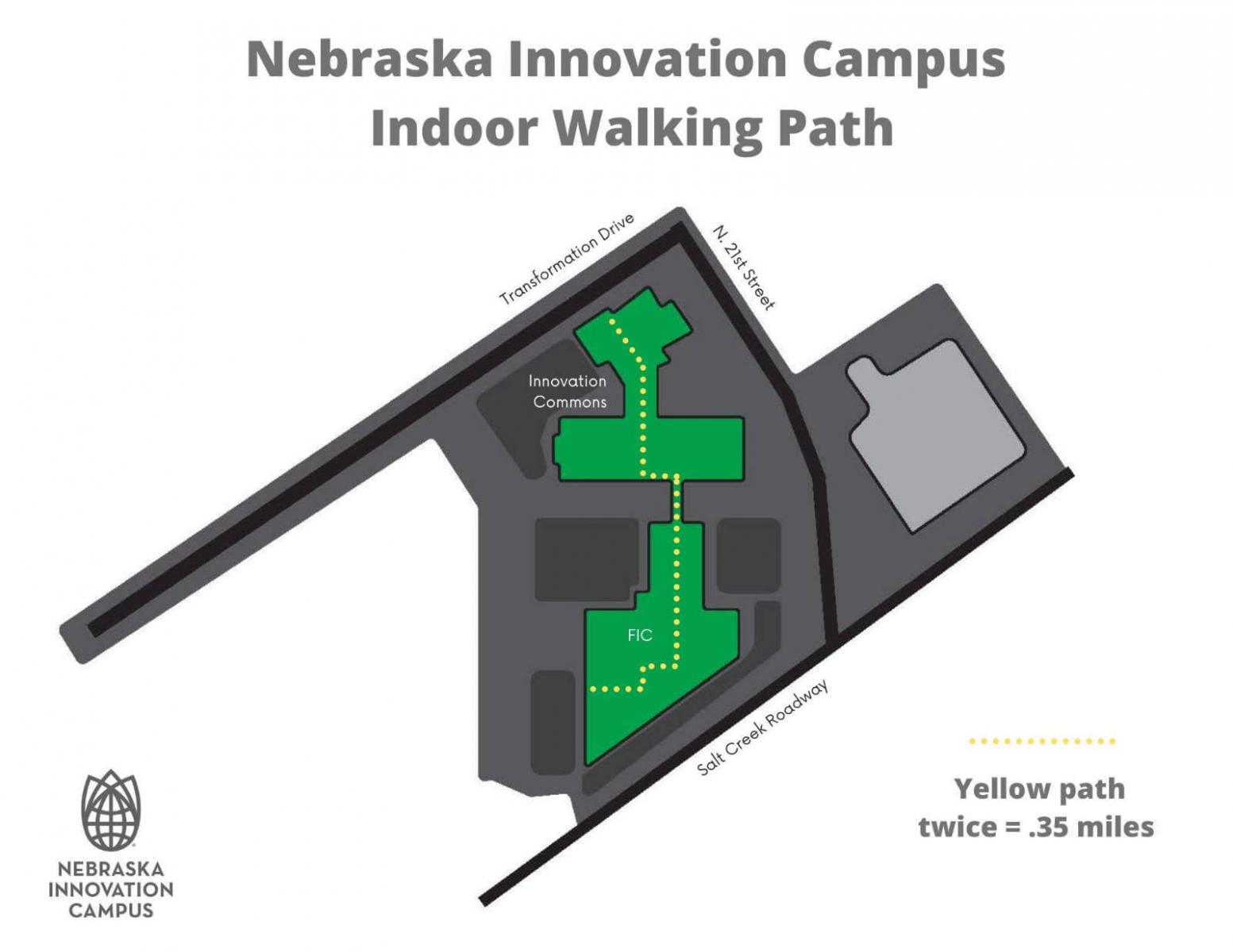 map of Innovation Campus indoor walking path