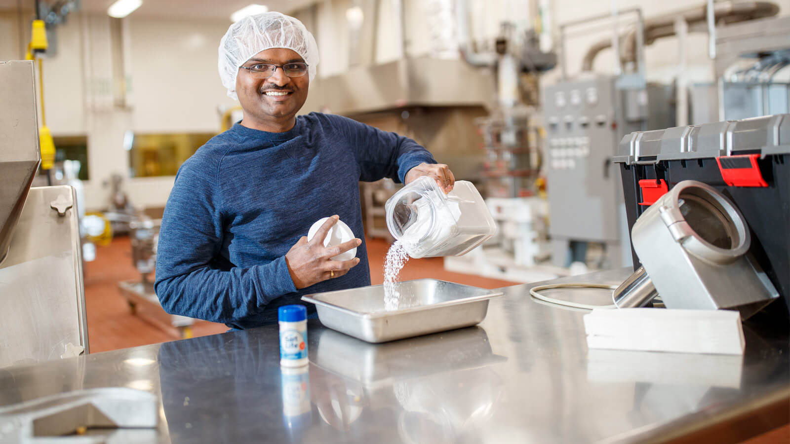 Krishnamoorthy (Krish) Pitchai in the NuTek Food Science lab