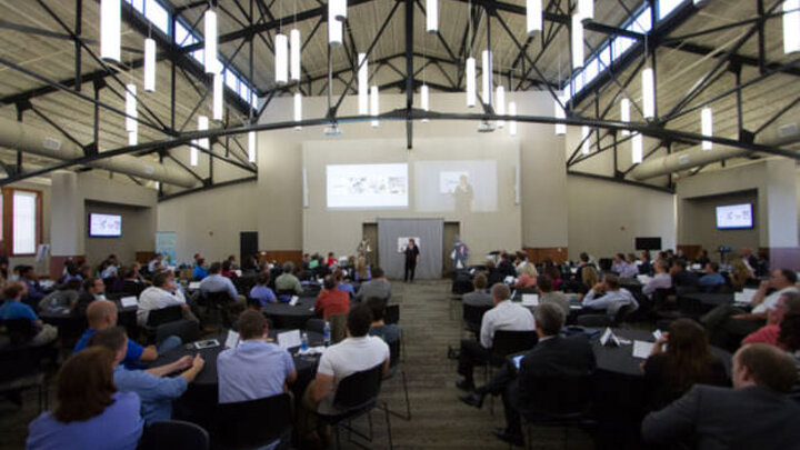 More than 300 people attended demo day at Innovation Campus for the 2014 class of companies guided by NMotion, the University of Nebraska startup accelerator. 