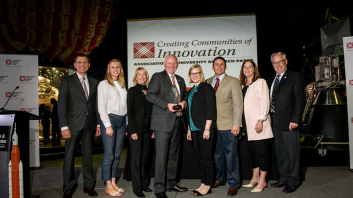 Nebraska Innovation Campus receives the Emerging Research Park Award during the annual conference of the Association of University Research Parks on Oct. 11.
