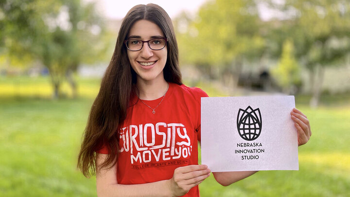 Nebraska's Ariel Levi is one of the first winners of prizes through the university's voluntary vaccine registry. She earned a year-long membership to Nebraska Innovation Campus' Innovation Studio. 