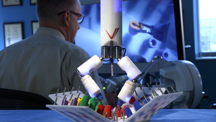 Virtual Incision used its surgical robot in a successful surgery at Bryan Medical Center. | CRAIG CHANDLER, UNIVERSITY COMMUNICATIONS