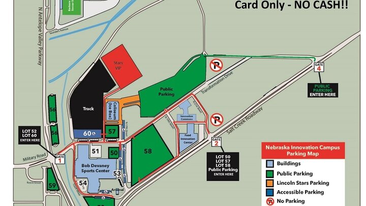 NSAA State High School Basketball Parking Map