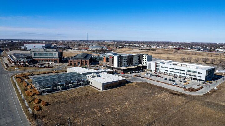 The Rise Building (right), is home to the Combine Incubator at Nebraska Innovation Campus. Two Combine-based companies have received federal small-business grants. | CRAIG CHANDLER, UNIVERSITY COMMUNICATIONS